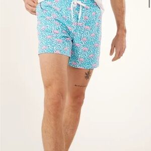 Chubbies the Domingos are for Flamingos Men's Blue / pink